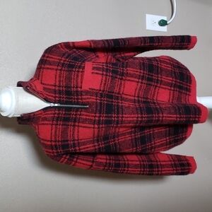 Francesca Mohair blend checkered plaid quarter zip sweater